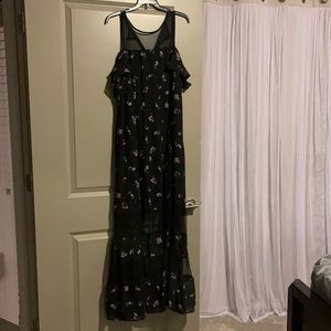Long floral/black dress